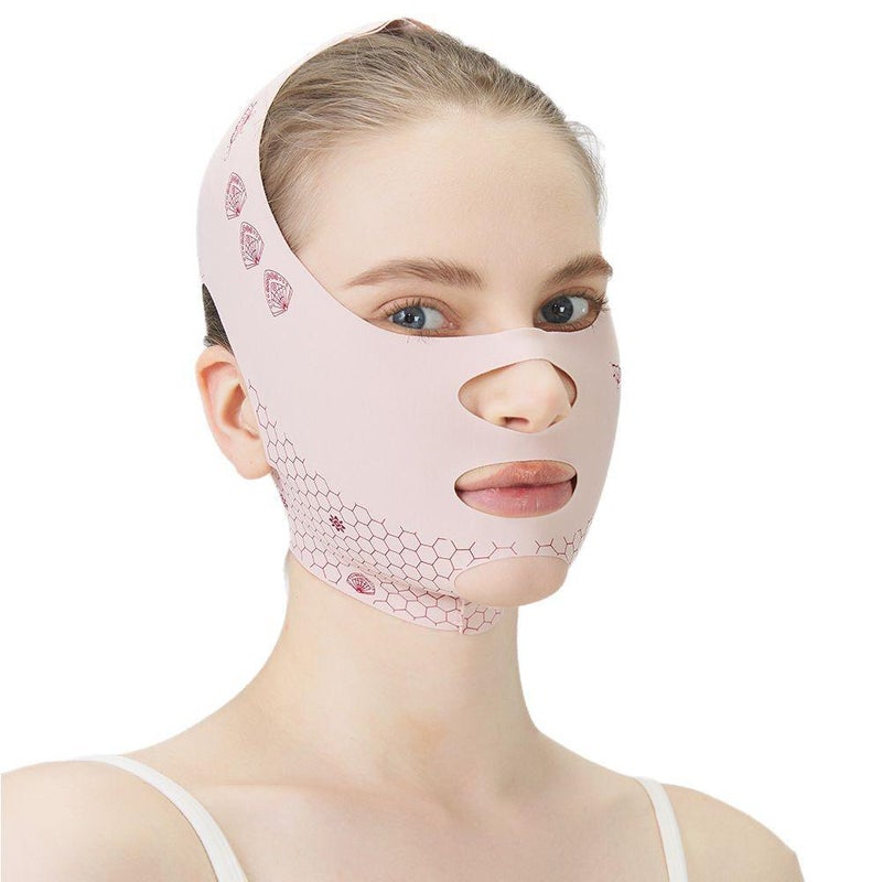قناع رفع الوجه الكامل، جهاز تجميل لرفع الوجه، ضمادة نوم لنحت الوجه V-وجه معجزة.